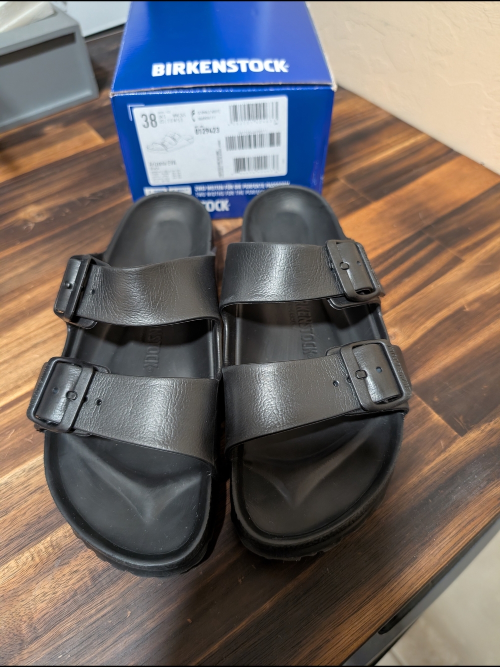 Unisex Birkenstock Arizona EVA Waterproof Sandals Black (Size 38) L-7 M-5 - Picture 10 of 16